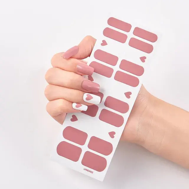 Semi Cured Gel Nail Wraps Full Cover Adhesive Manicure Decoration