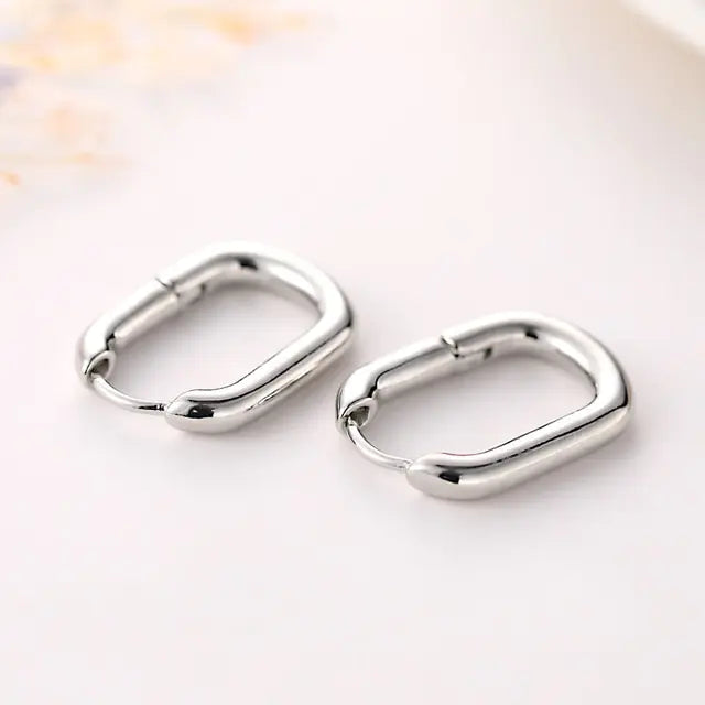 Smooth Metal Hoop Earrings