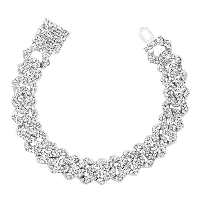 Bling Rhombus Cuban Link Bracelet