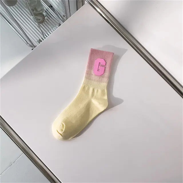 Women Tie-Dye Middle Tube Socks