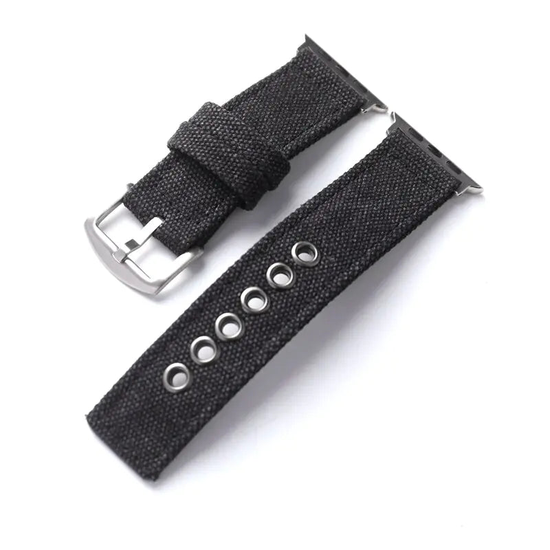 Double-Layer Canvas Water Resistant For Apple Watch 8/7/Ultra Watch Strap 49MM 45 44 Thicker Men Bracelet