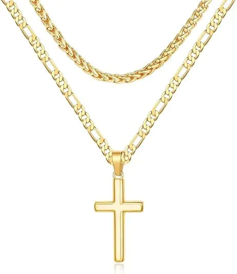 Sterling Silver Layered Cross Necklace