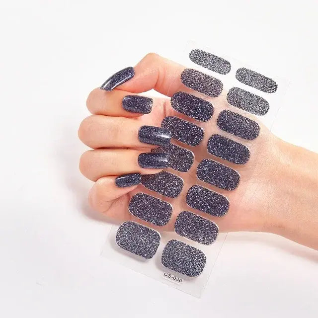 Semi Cured Gel Nail Wraps Full Cover Adhesive Manicure Decoration