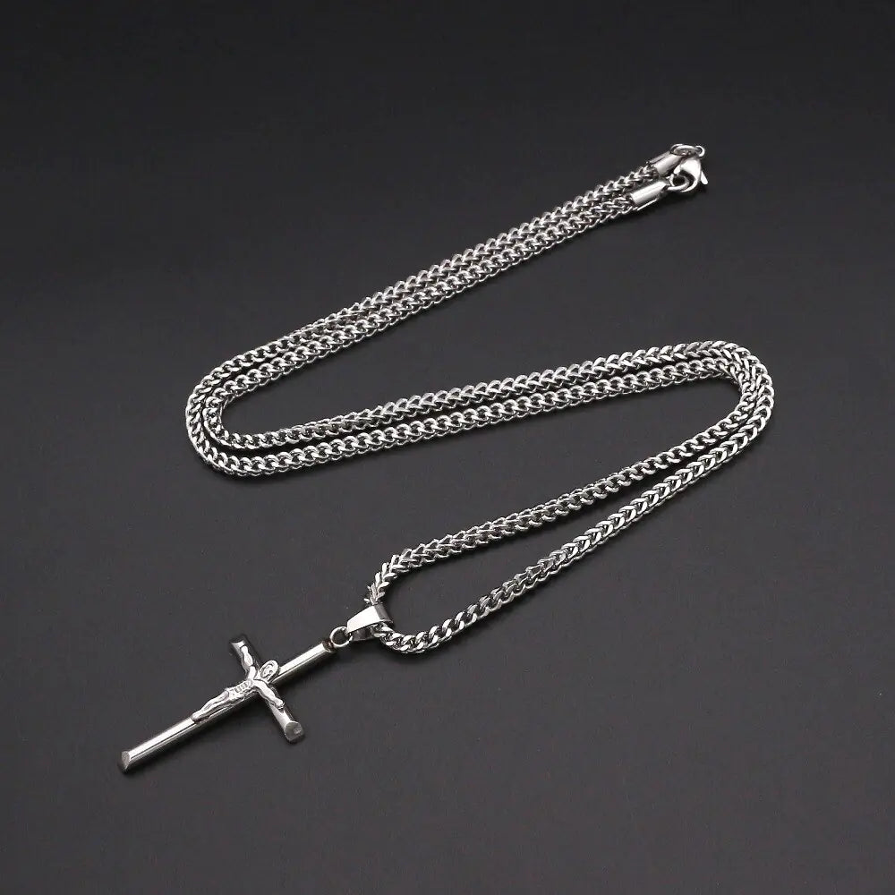 Sterling Silver Layered Cross Necklace