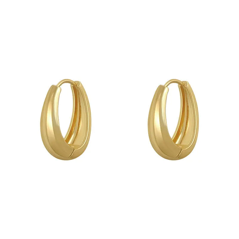 Smooth Metal Hoop Earrings