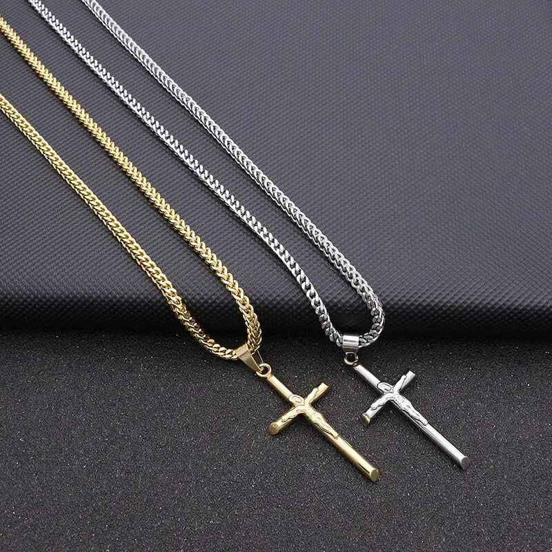 Sterling Silver Layered Cross Necklace