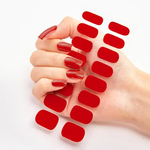 Semi Cured Gel Nail Wraps Full Cover Adhesive Manicure Decoration