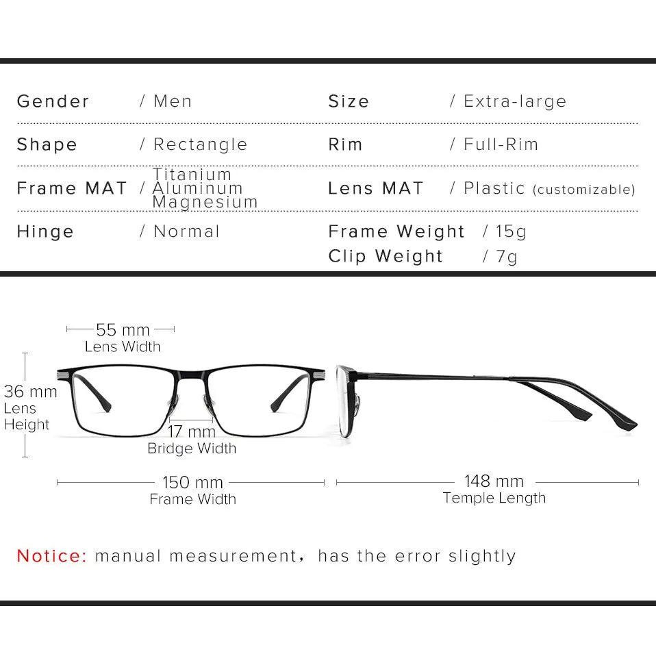 Glasses For Men Pure Titanium Frame